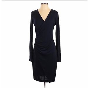 Banana Republic Black Fitted Wrap-Front Dress sz S